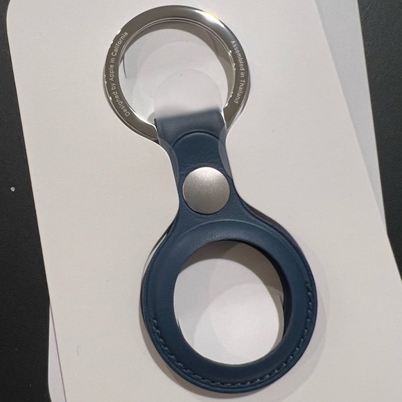 AirTag Leather Key Ring - Baltic Blue - Picture 1 of 3